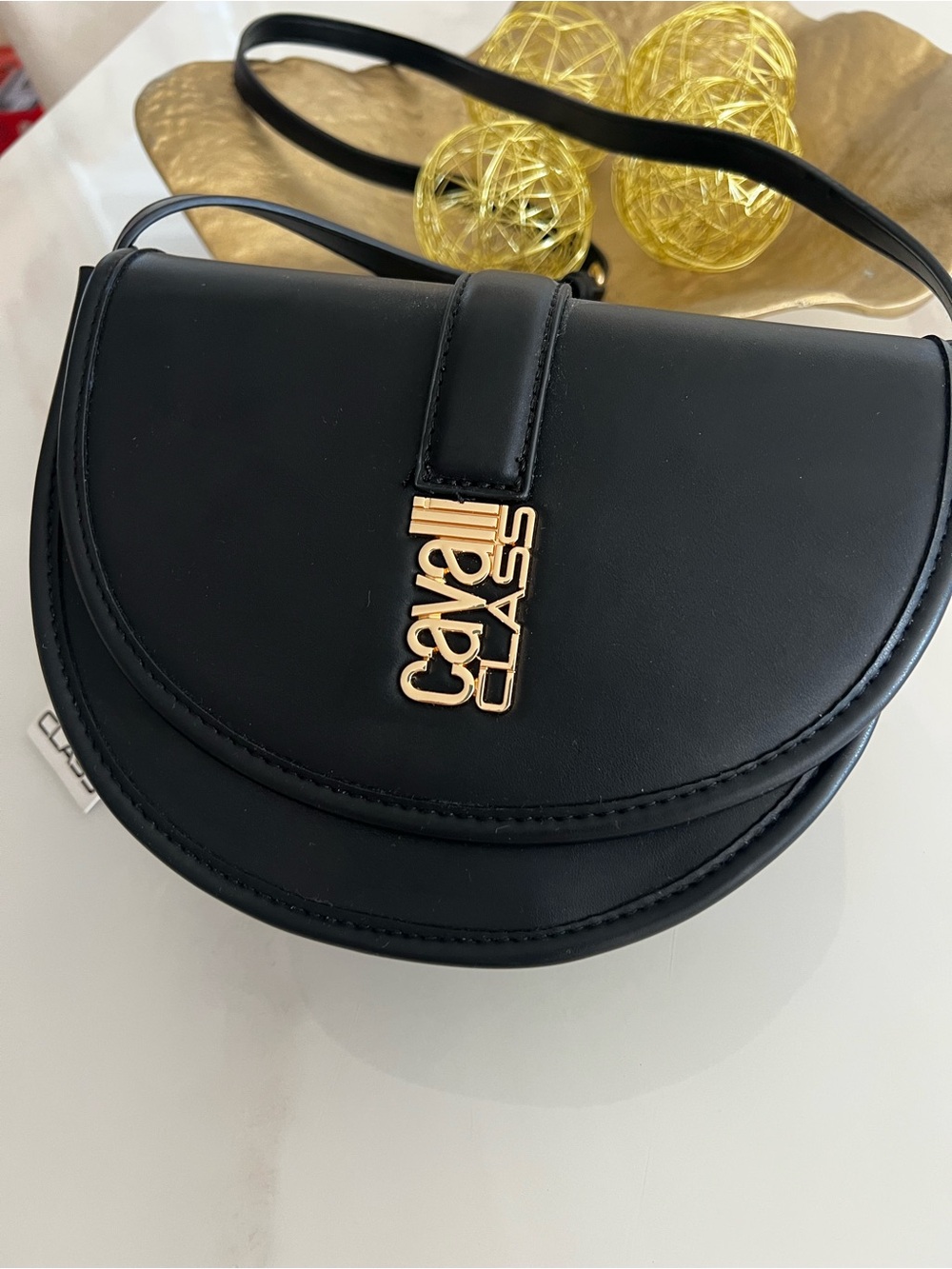 🆕Cavalli Class crossbody black with gold bag